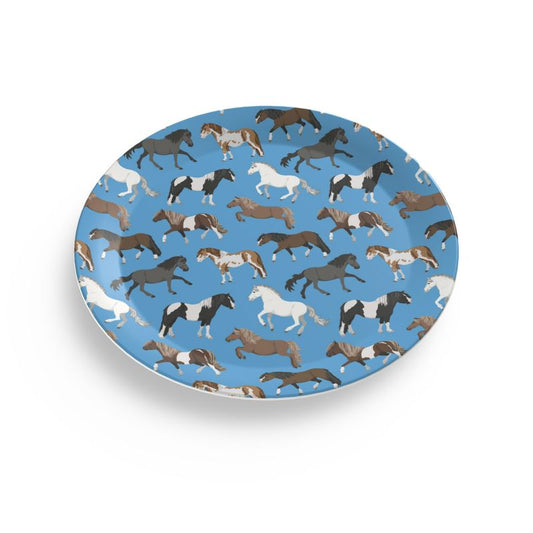 Ponies On Blue Party Plates