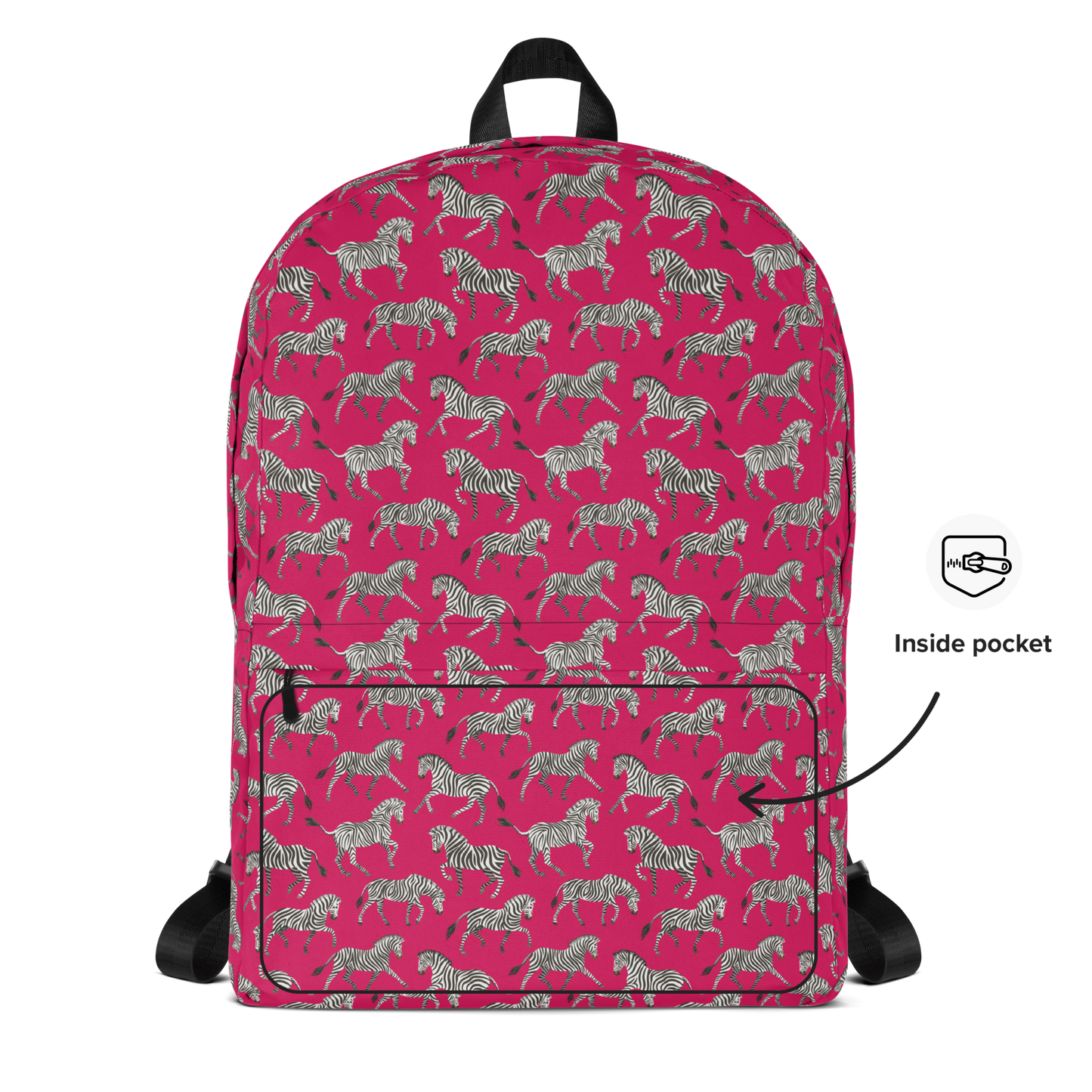 Zebra Dressage On Hot Pink Backpack