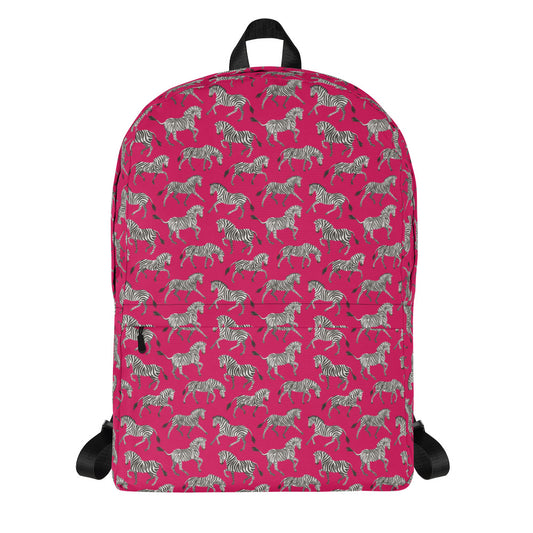 Zebra Dressage On Hot Pink Backpack