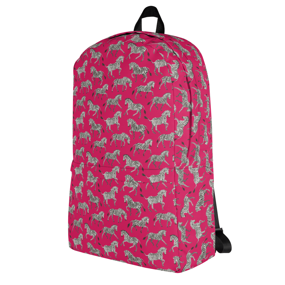 Zebra Dressage On Hot Pink Backpack