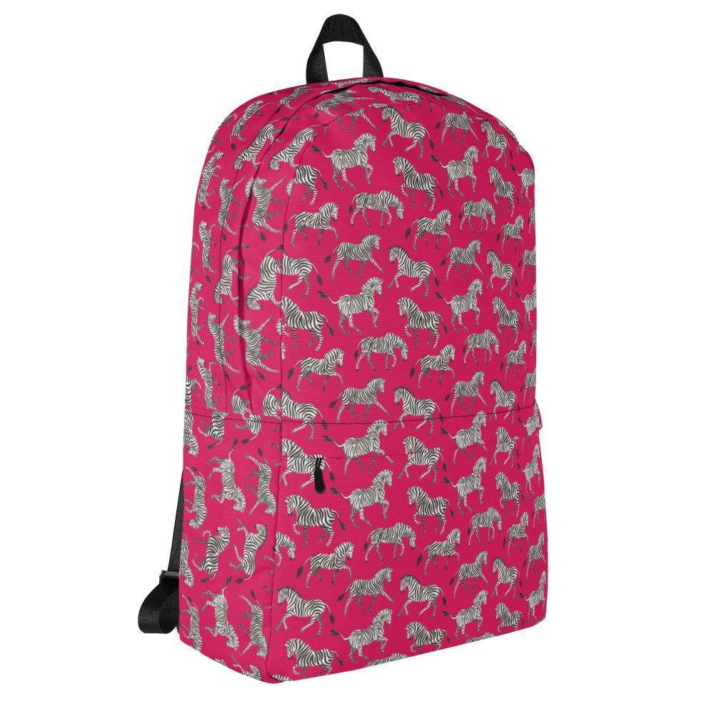 Zebra Dressage On Hot Pink Backpack