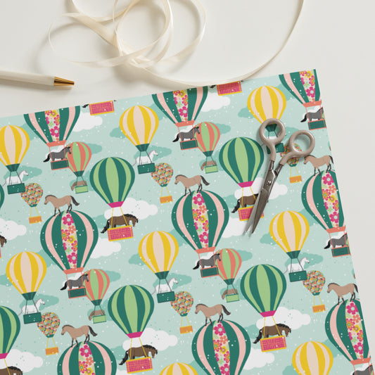 Ponies & Hot Air Balloons Wrapping Paper Sheets