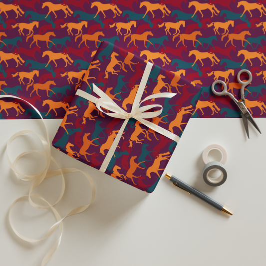 Horse Silhouettes Wrapping Paper Sheets
