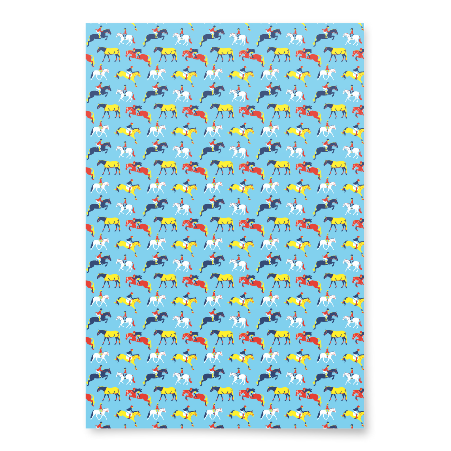 Hunter Jumper Primary Colors Wrapping Paper Sheets