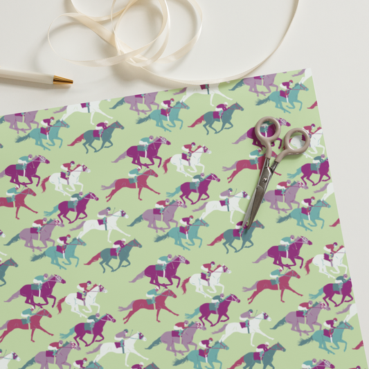 Horse Racing Wrapping Paper Sheets
